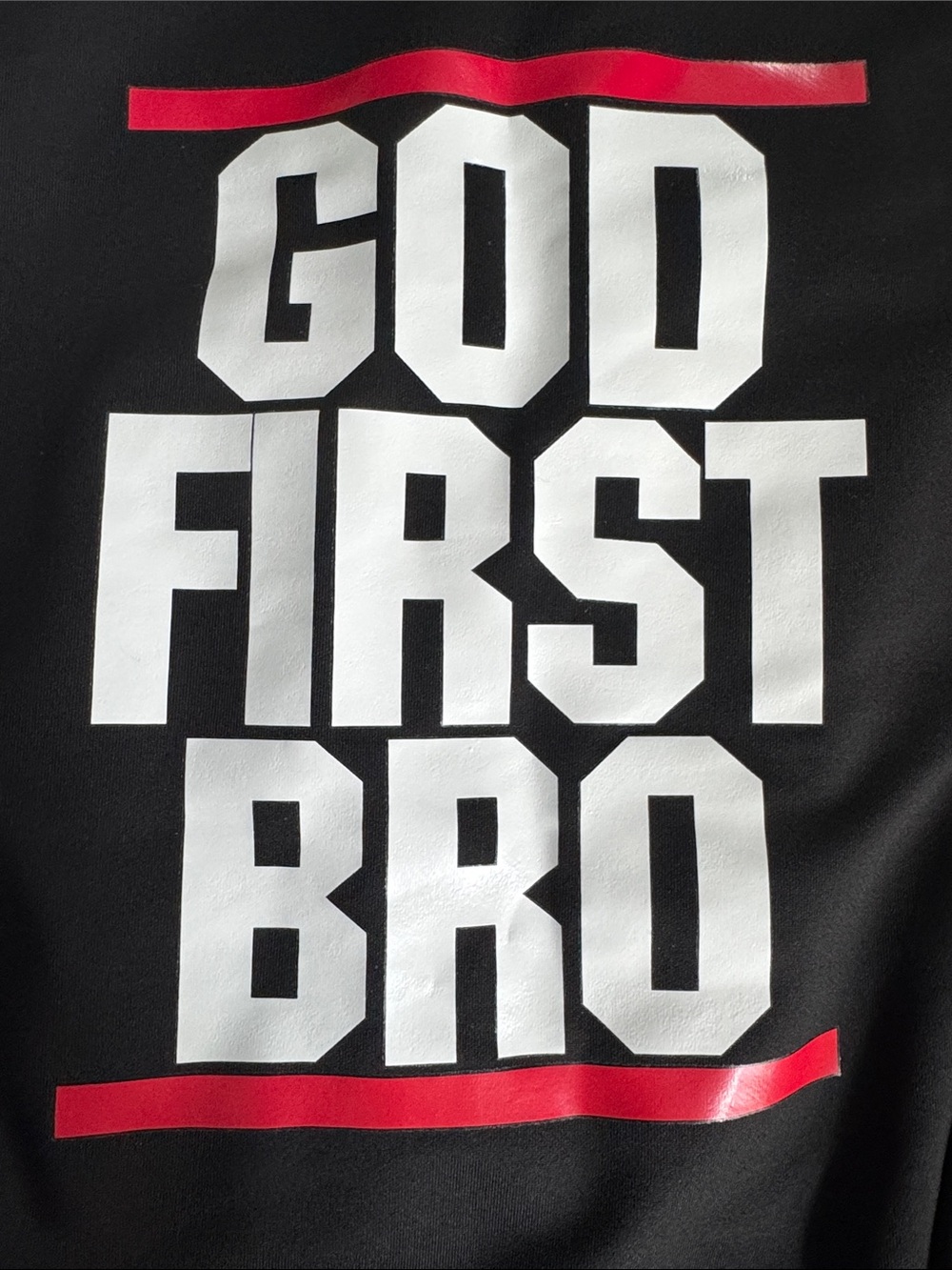Kids Black 'God First Bro' Graphic Crew Sweatshirt - Picture 2 of 4